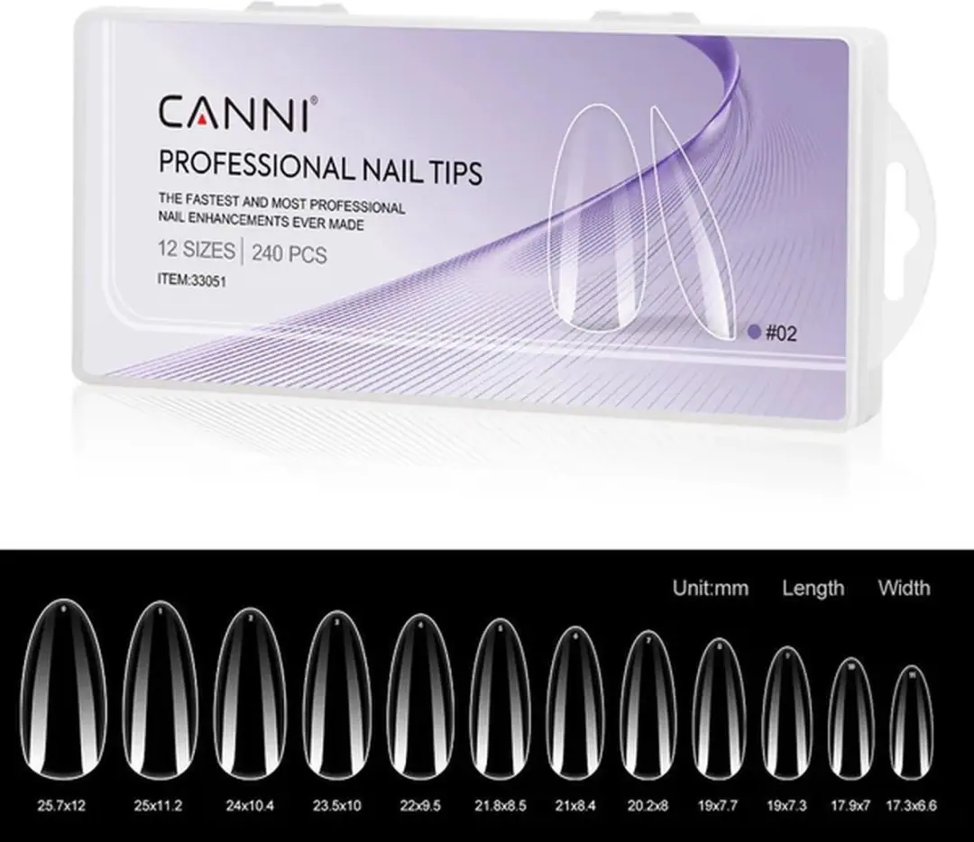 Canni Nageltips Transparant Almond