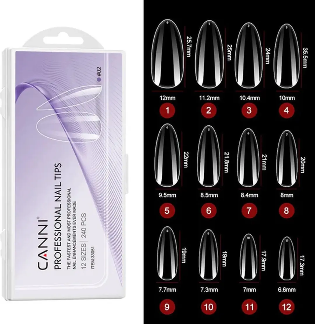 Canni Nageltips Transparant Almond - 240 Stuks
