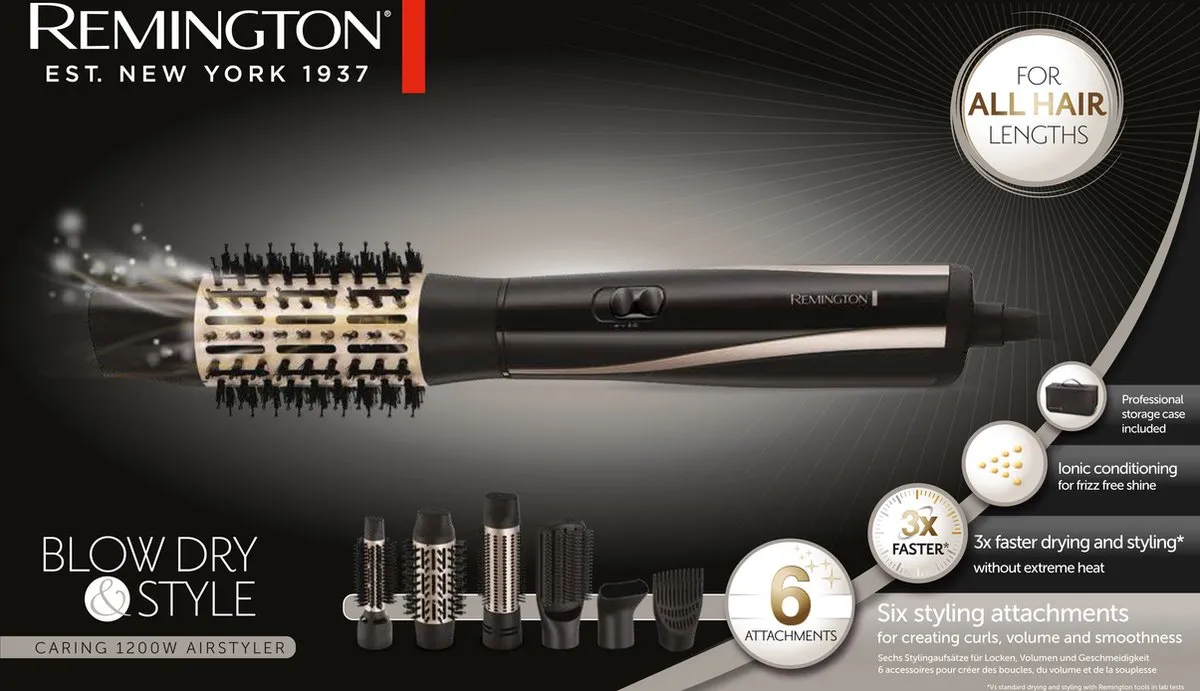 Remington Blow Dry & Style AS7700 Föhnborstel 1200W - Zwart