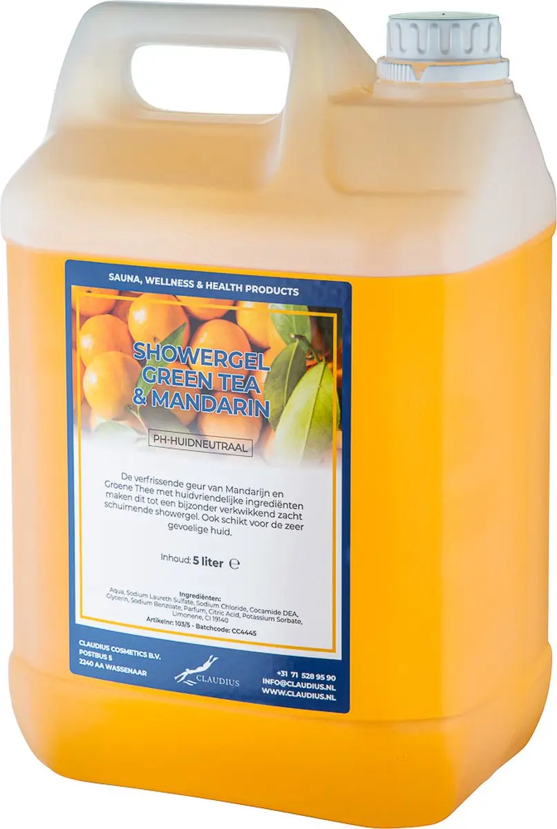 Splashbox Cosmetics Douchegel Green Tea & Mandarin Navulling 5L