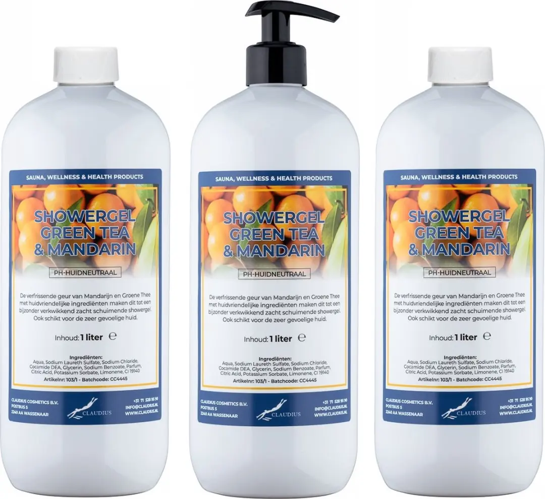 Splashbox Cosmetics Douchegel Green Tea & Mandarin 3 Liter