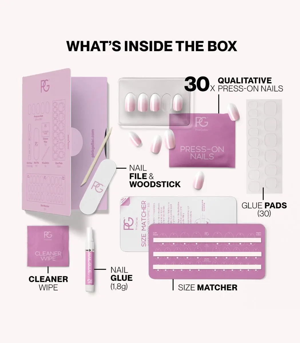 Pink Gellac Press On Nails 2002 Babyboom Bliss - 30 Stuks