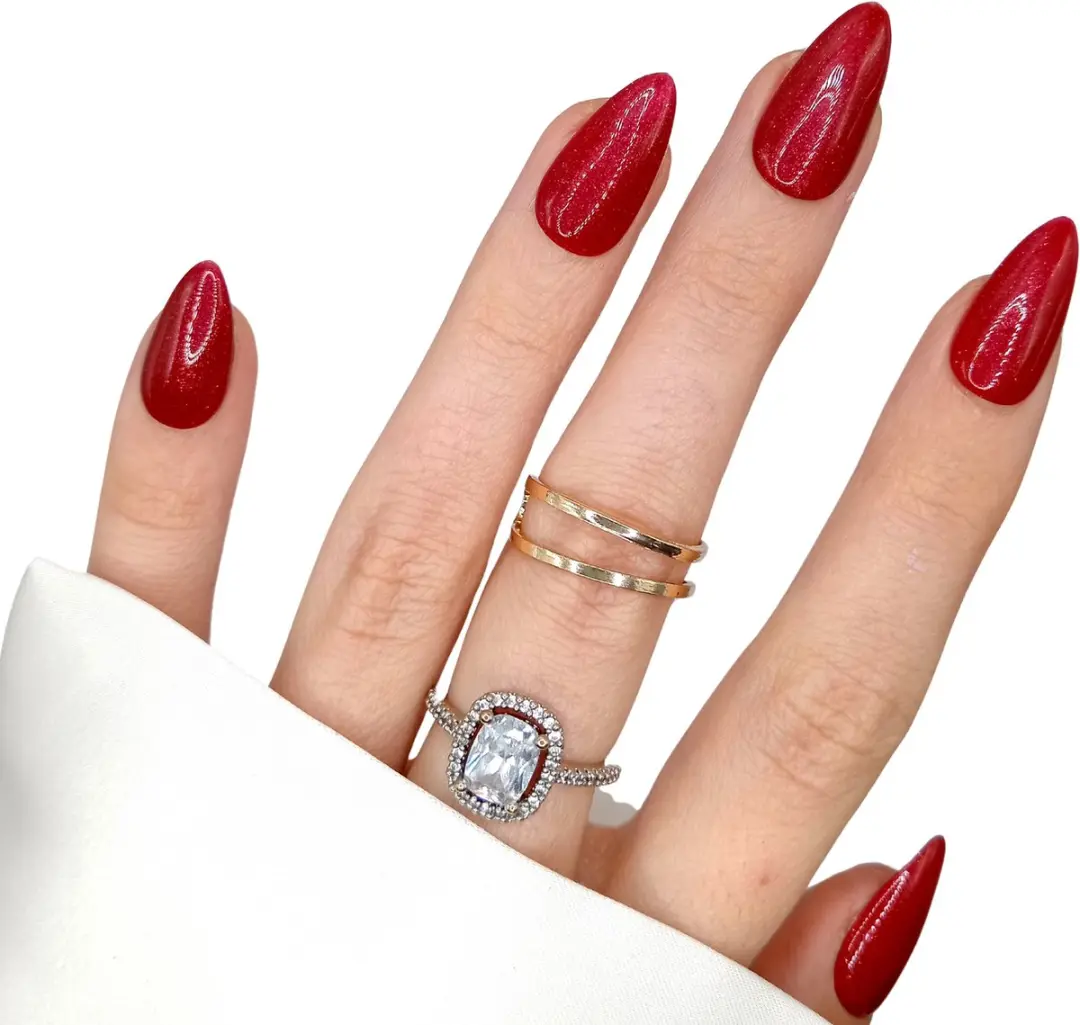 SD Press on Nails B-107 Plaknagels - Rood Glans - 20 Stuks
