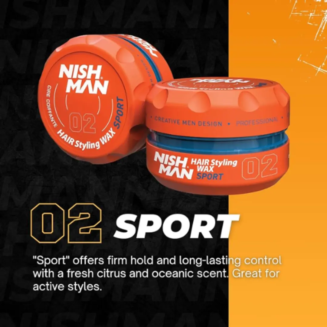 Nishman 02 Hair Styling Wax Sport - 6 Stuks