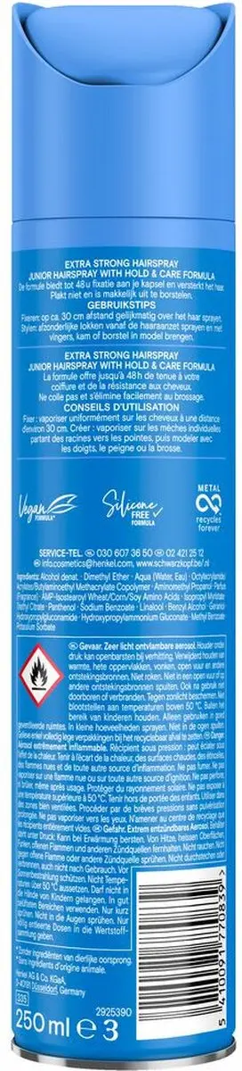 Taft Junior Extra Strong Haarspray 250ml - 6 Stuks