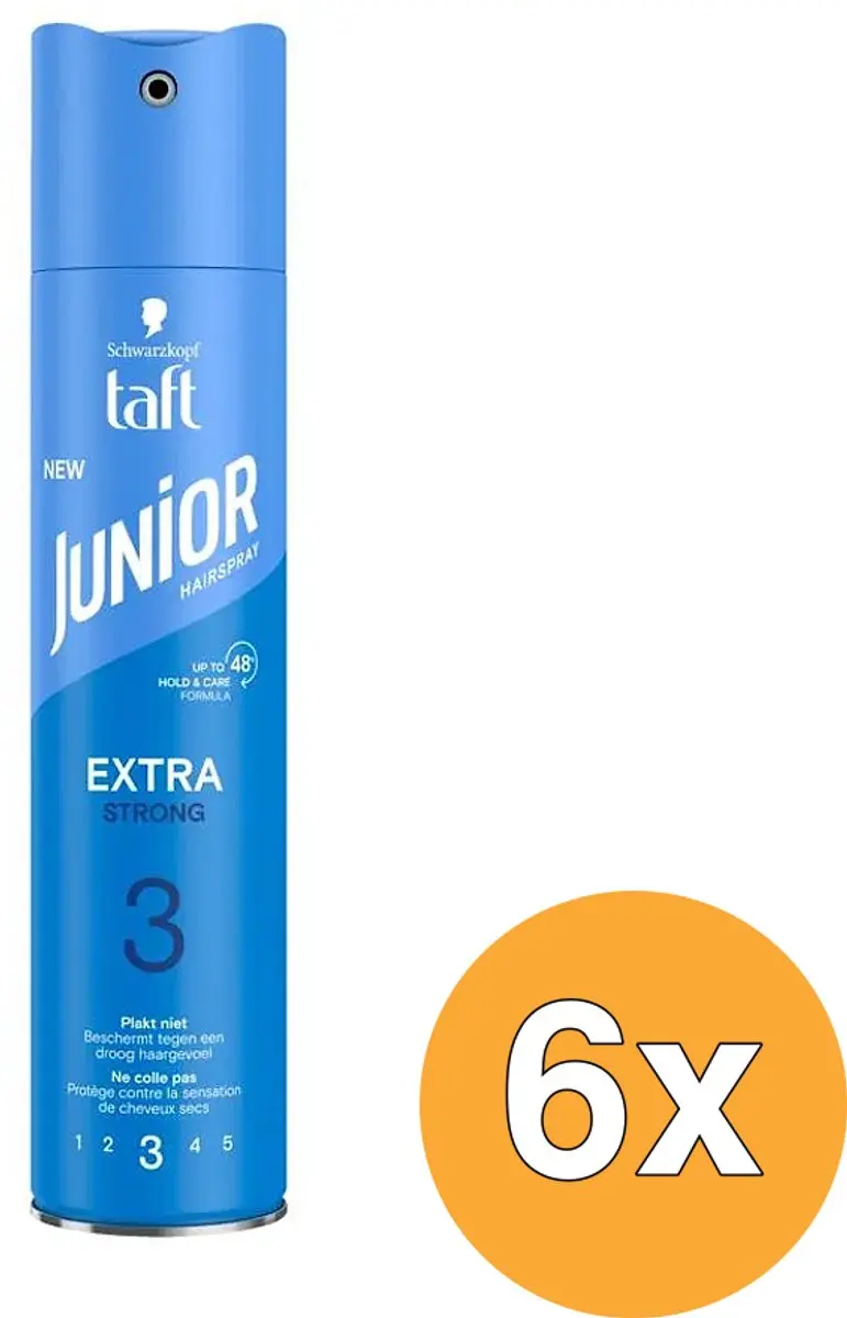 Taft Junior Extra Strong Haarspray 250ml - 6 Stuks