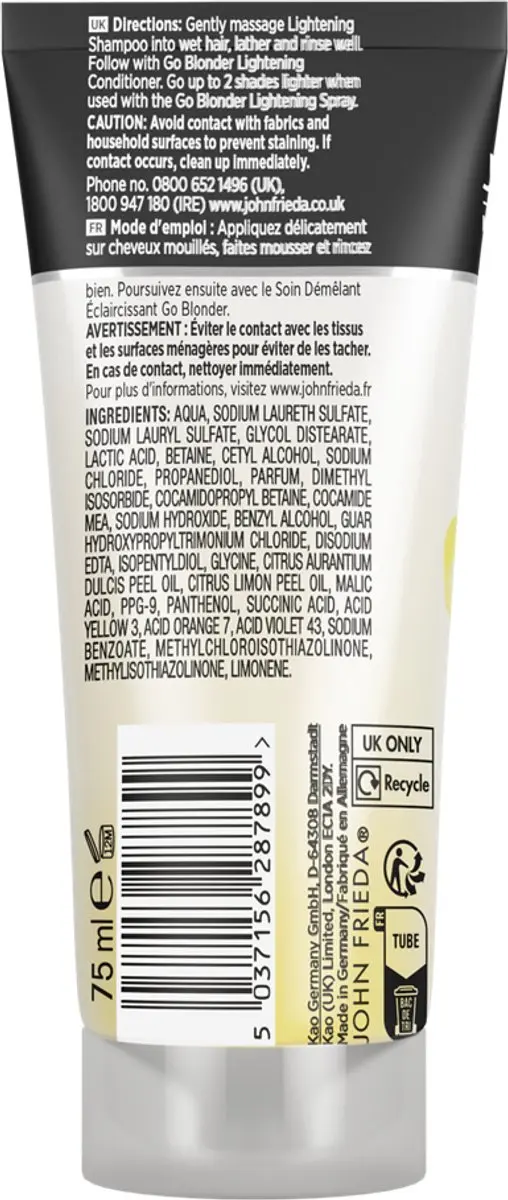 John Frieda Shampoo Go Blonder Lightening 75ml