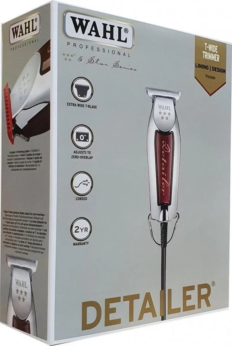 Wahl Detailer 5 Star T-Wide Baardtrimmer - Bordeaux