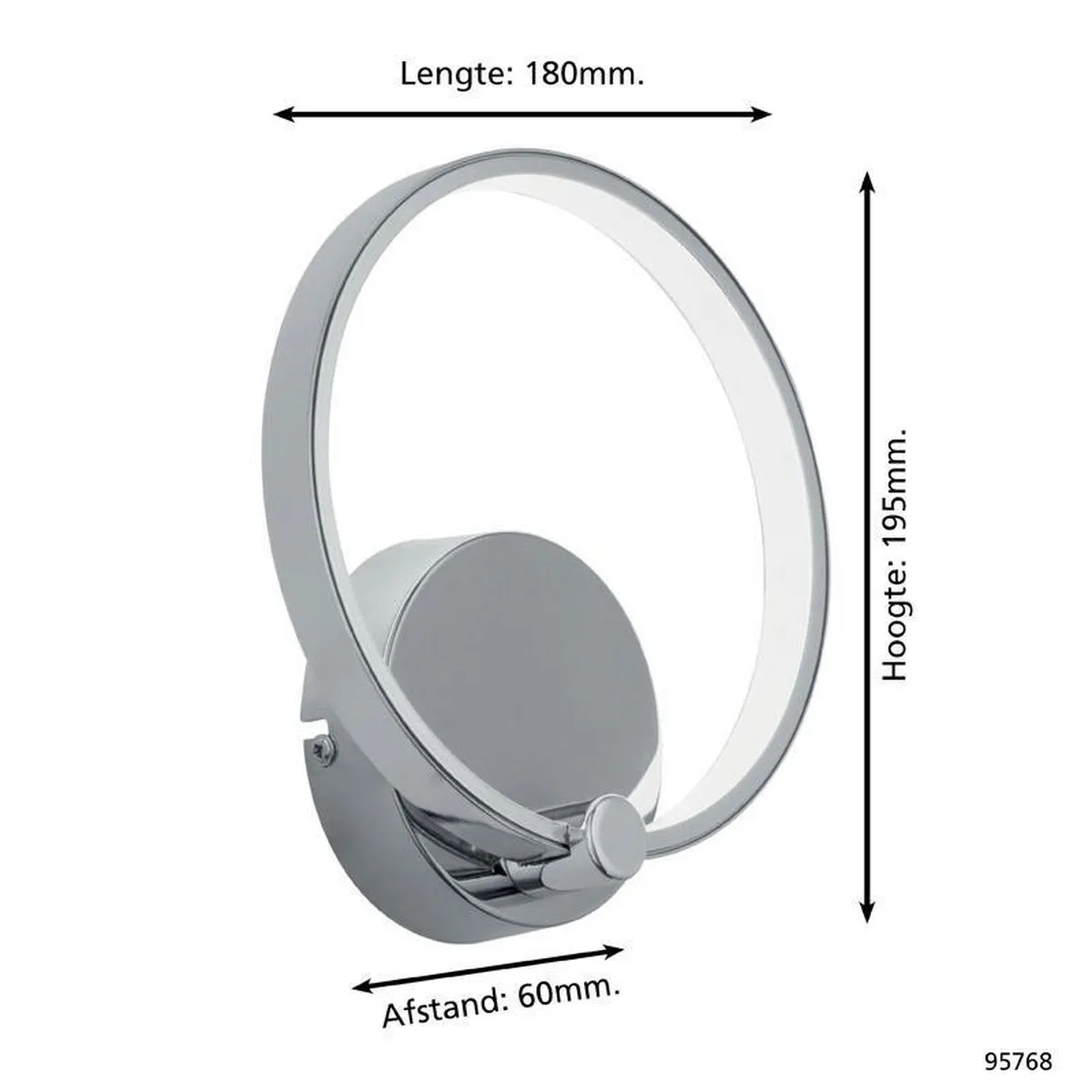 Eglo Lasana Wandlamp 1 Licht - Chroom - afbeelding 5 van 6