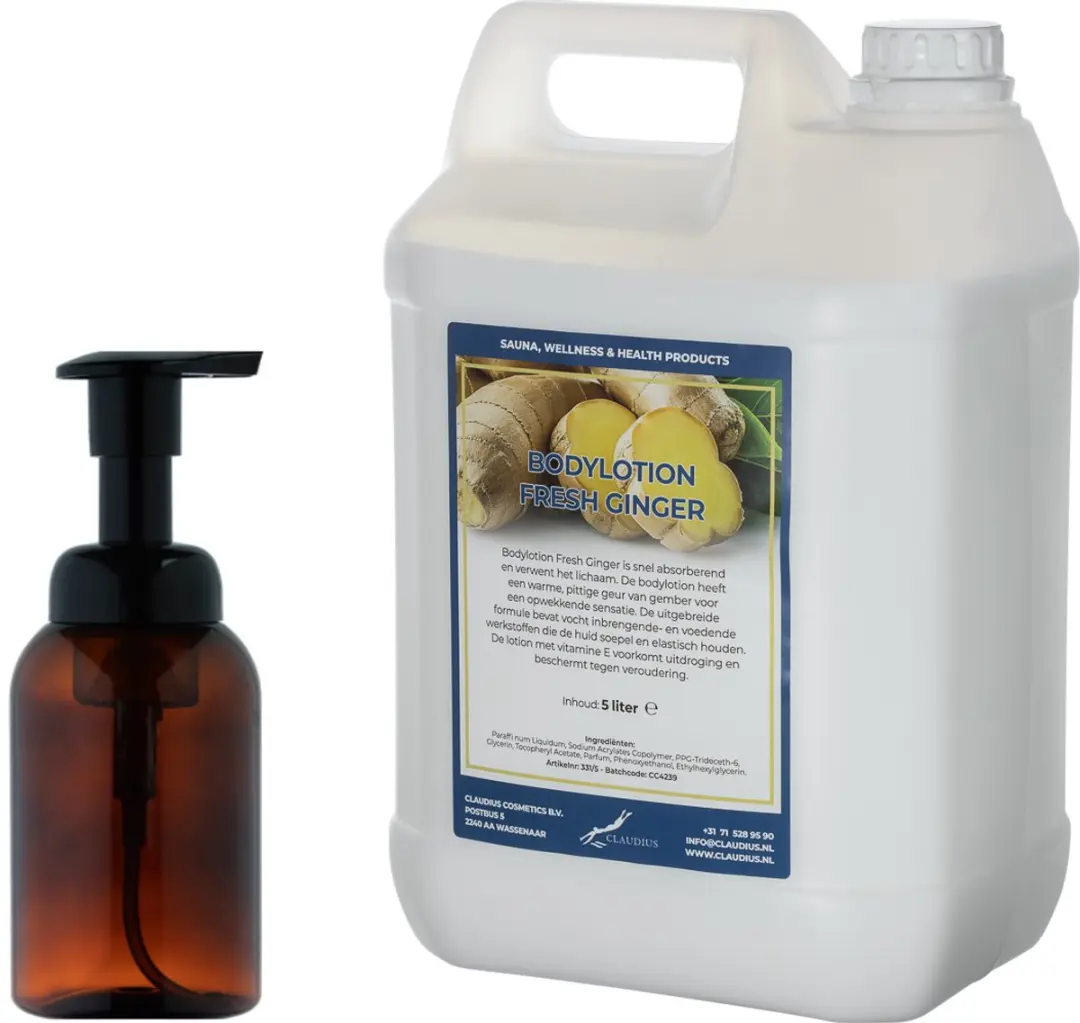 Splashbox Cosmetics Zeepdispenser 300ml + 5L Bodylotion Fresh Ginger