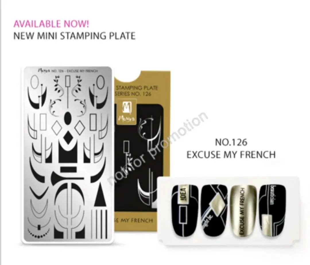 Moyra Mini Stamping Plate 126 'Excuse My French' - 55ml