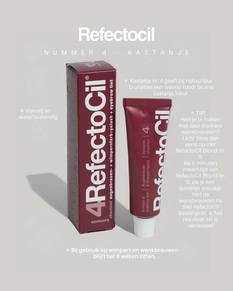 Refectocil Wimper & Wenkbrauw Verf Kit Nr 4 Kastanje - 4 Stuks - afbeelding 6 van 6