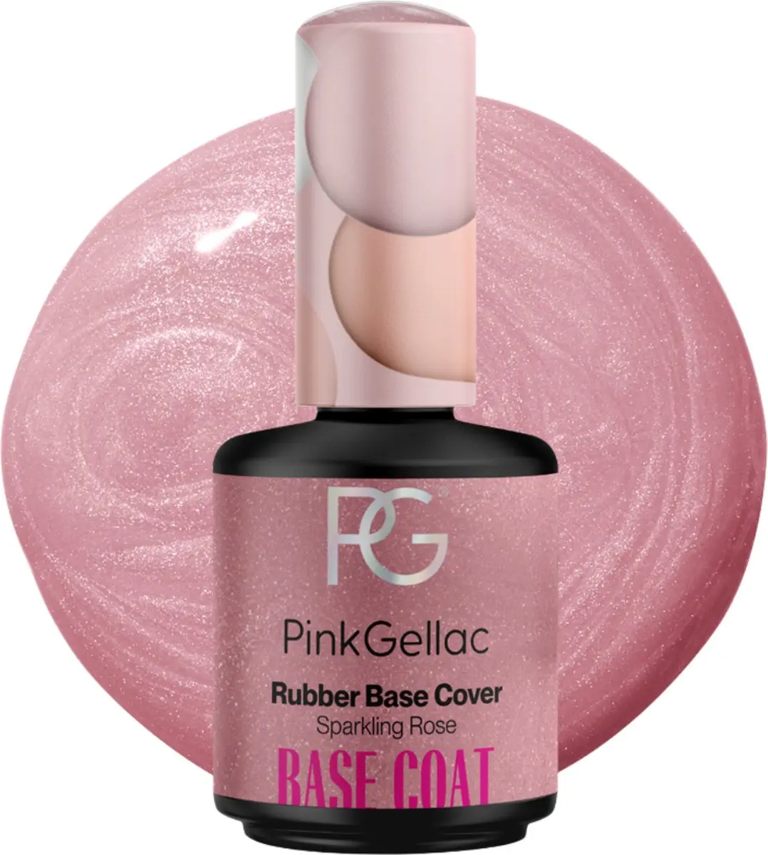 Pink Gellac Base Coat Rubber Base Cover Sparkling Rose 15ml