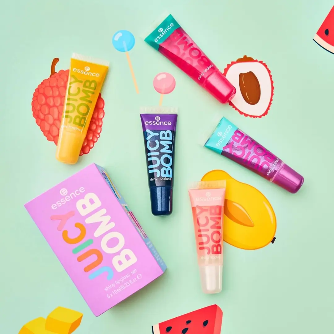 Essence Juicy Bomb Shiny Lip Gloss Set - 5 Kleuren 50ml