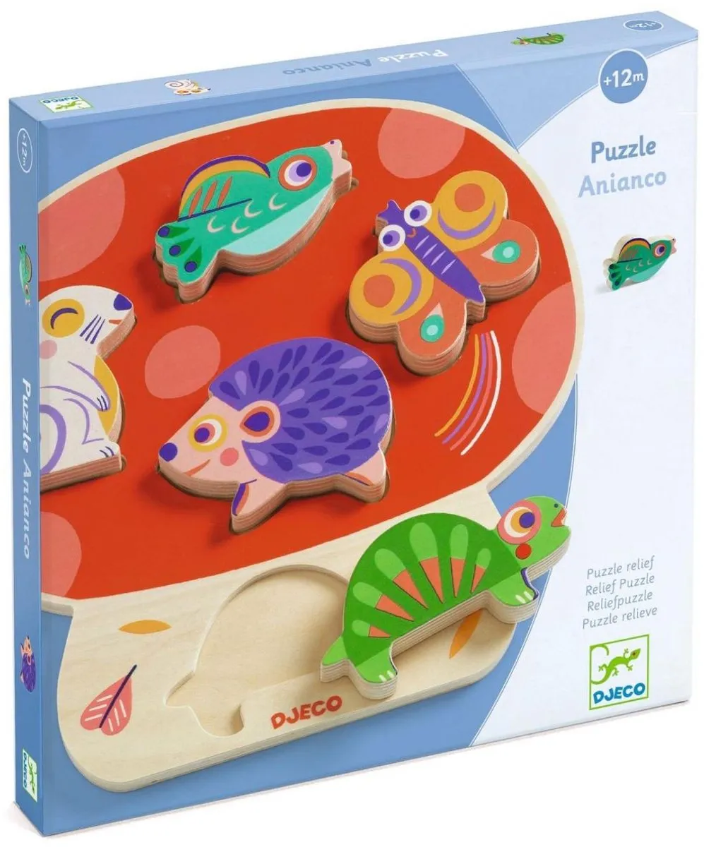 Djeco Houten 3D Puzzel Anianco - 6 Stuks Multicolor