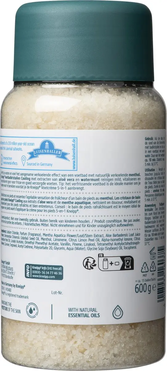 Kneipp Voetbadkristallen Cooling Aloe Vera Watermunt 600g