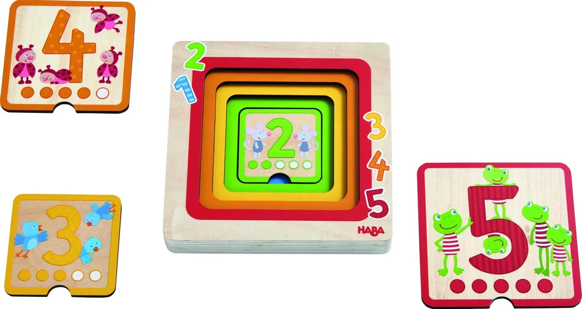 Haba Puzzel Cijfervrienden Junior 5 Stukjes - Multicolor
