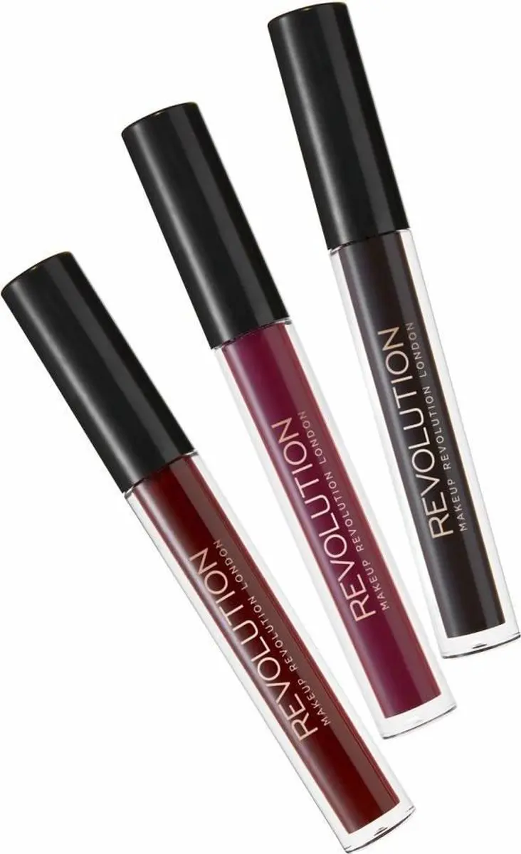 Makeup Revolution Lipgloss Ultra Vamp Collectie - 3 Stuks