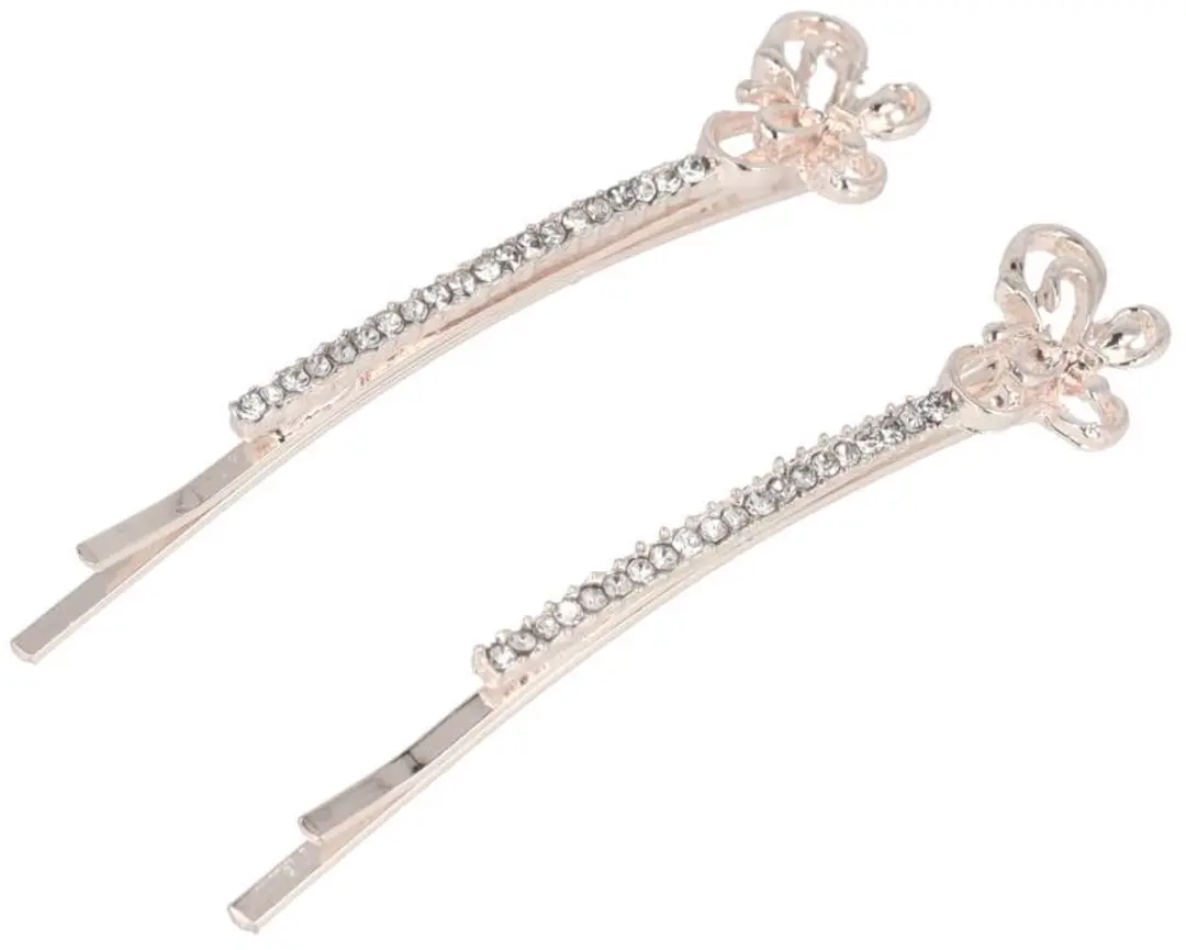 Haarsoires Haarspeld Schuifspeldjes 6cm - Strass Zilver - 2 Stuks