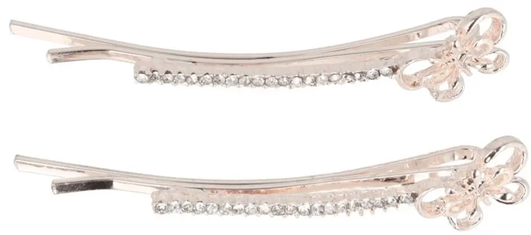 Haarsoires Haarspeld Schuifspeldjes 6cm - Strass Zilver - 2 Stuks