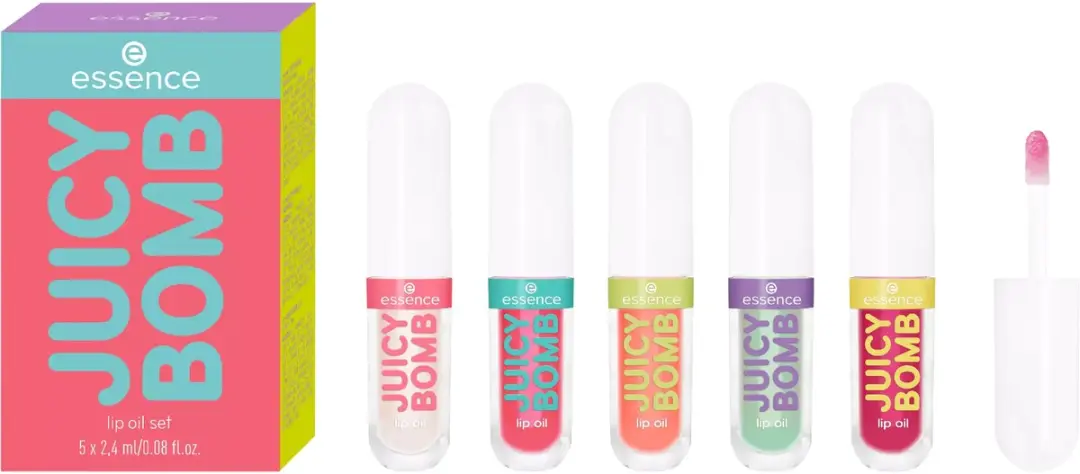 Essence Juicy Bomb Lip Oil Set - 5 Kleuren - 12ml