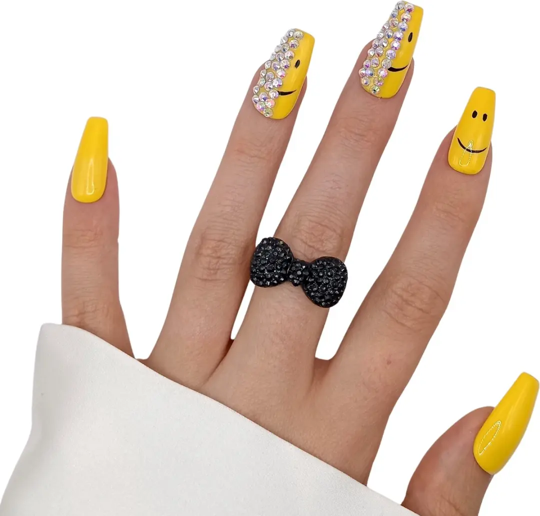 SD Press on Nails Luxury's No. 165 Return of the Smiley - Geel - 20 Stuks