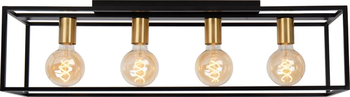 Lucide Ruben Plafondlamp 4xE27 - Zwart