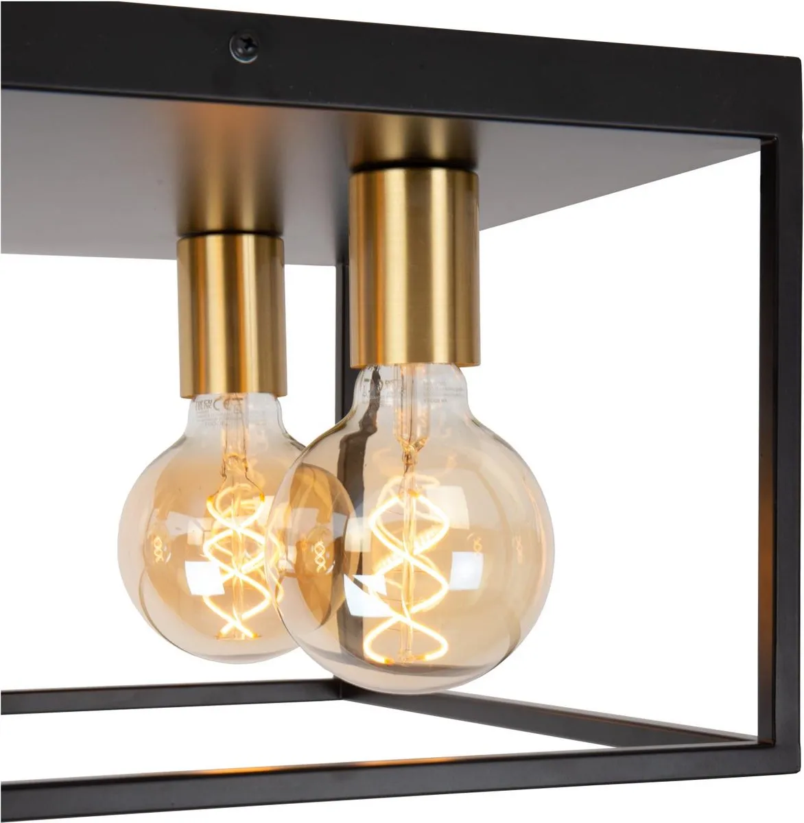 Lucide Ruben Plafondlamp 4xE27 - Zwart