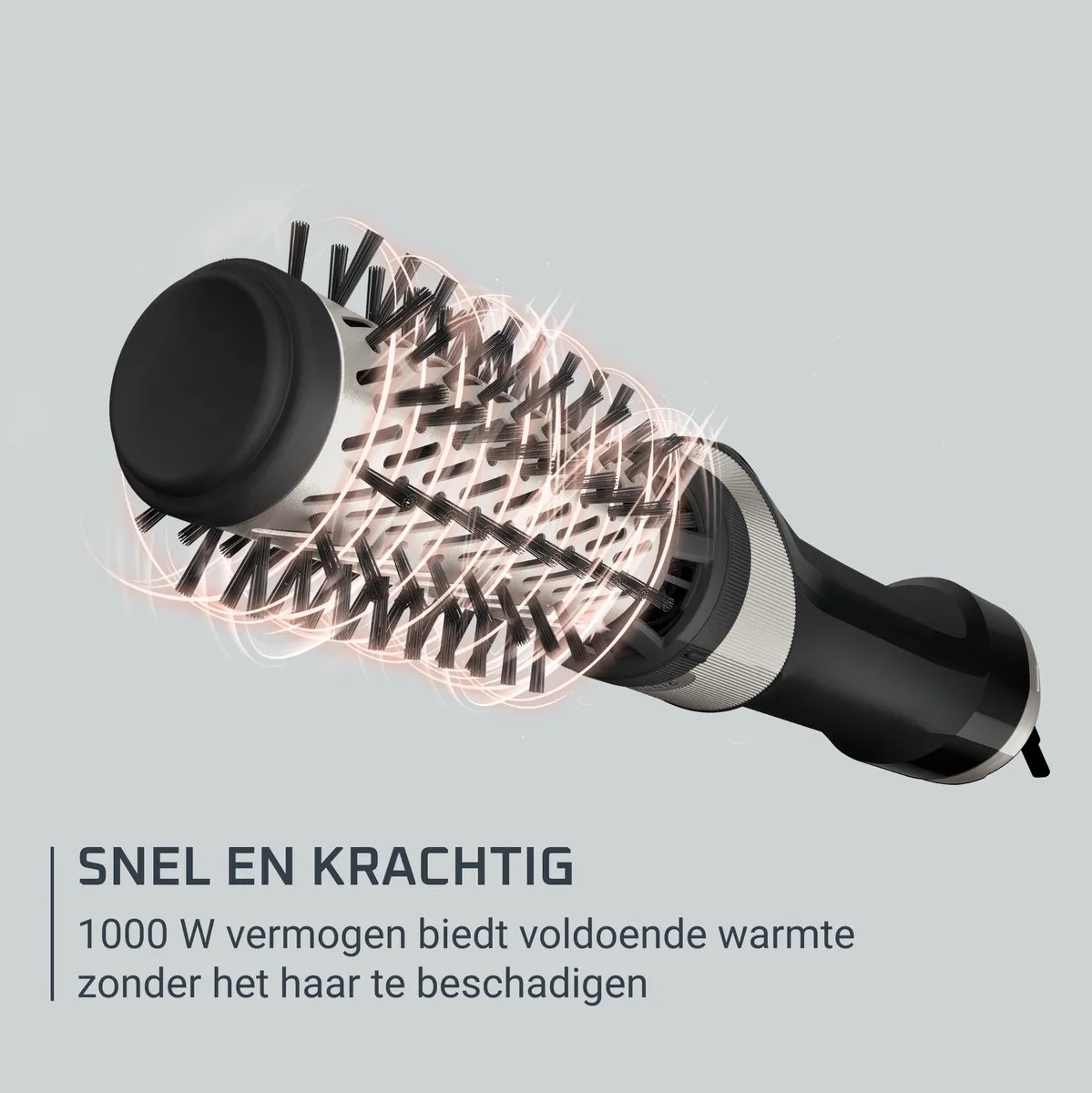 Rowenta Brush Activ Renewal UB9530 Krulborstel - 1000W - 2 Snelheden - Zwart/Zilver