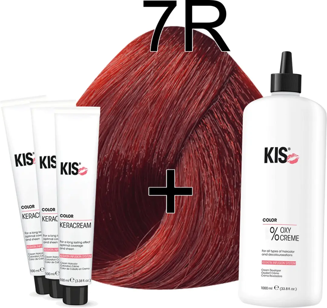 KIS KeraCream Color 7R Licht Rood Haarverfset