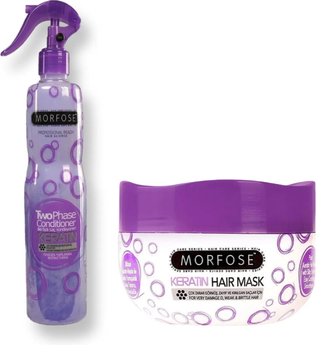 Morfose Keratin Two Phase Conditioner & Haarmasker 650ml
