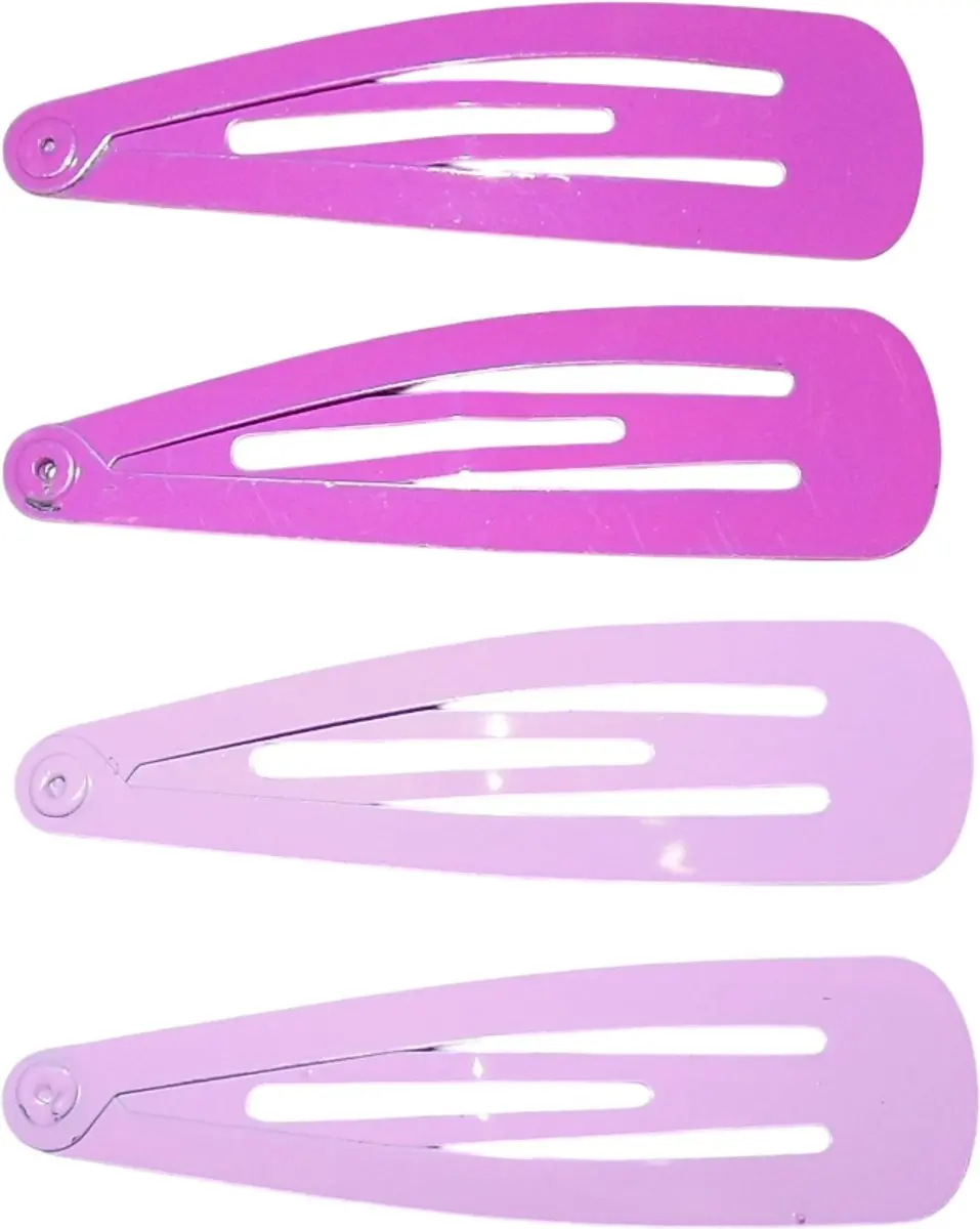 Hairmode Klik-Klak Haarspeldjes - 12 Stuks - Roze/Paars