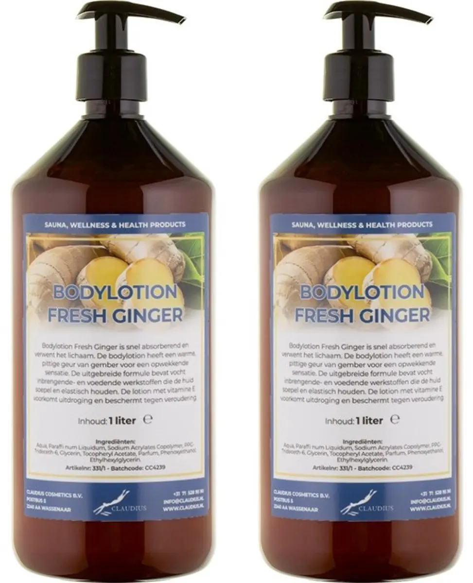 Splashbox Cosmetics Bodylotion Fresh Ginger 2 Liter - 2 Stuks