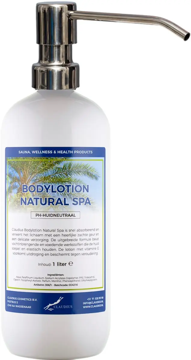 Splashbox Cosmetics Bodylotion Natural Spa 1L - RVS Pomppomp