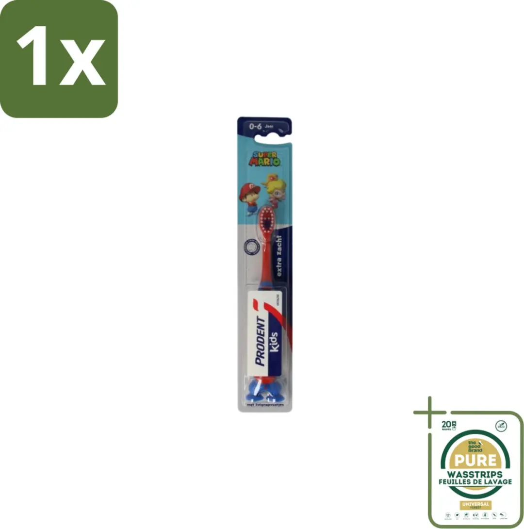 Prodent Super Mario Tandenborstel 0-6 jaar - Blauw/Rood