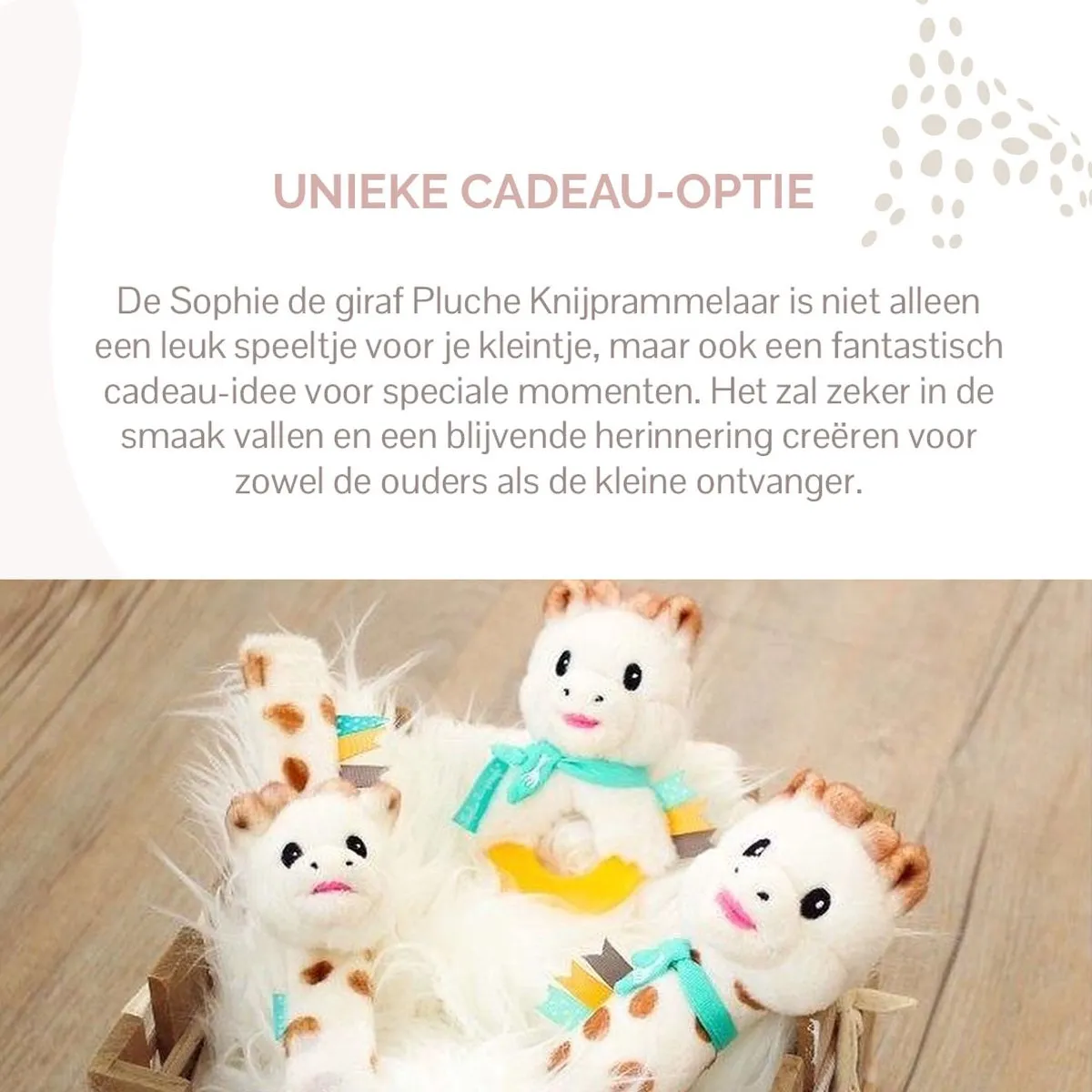 Sophie de Giraf Knijprammelaar - 16x6x6.5cm - Wit/Bruin/Turquoise