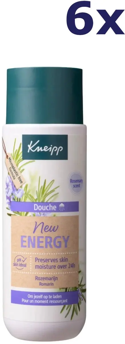 Kneipp Douche New Energy 200ml - 6 Stuks