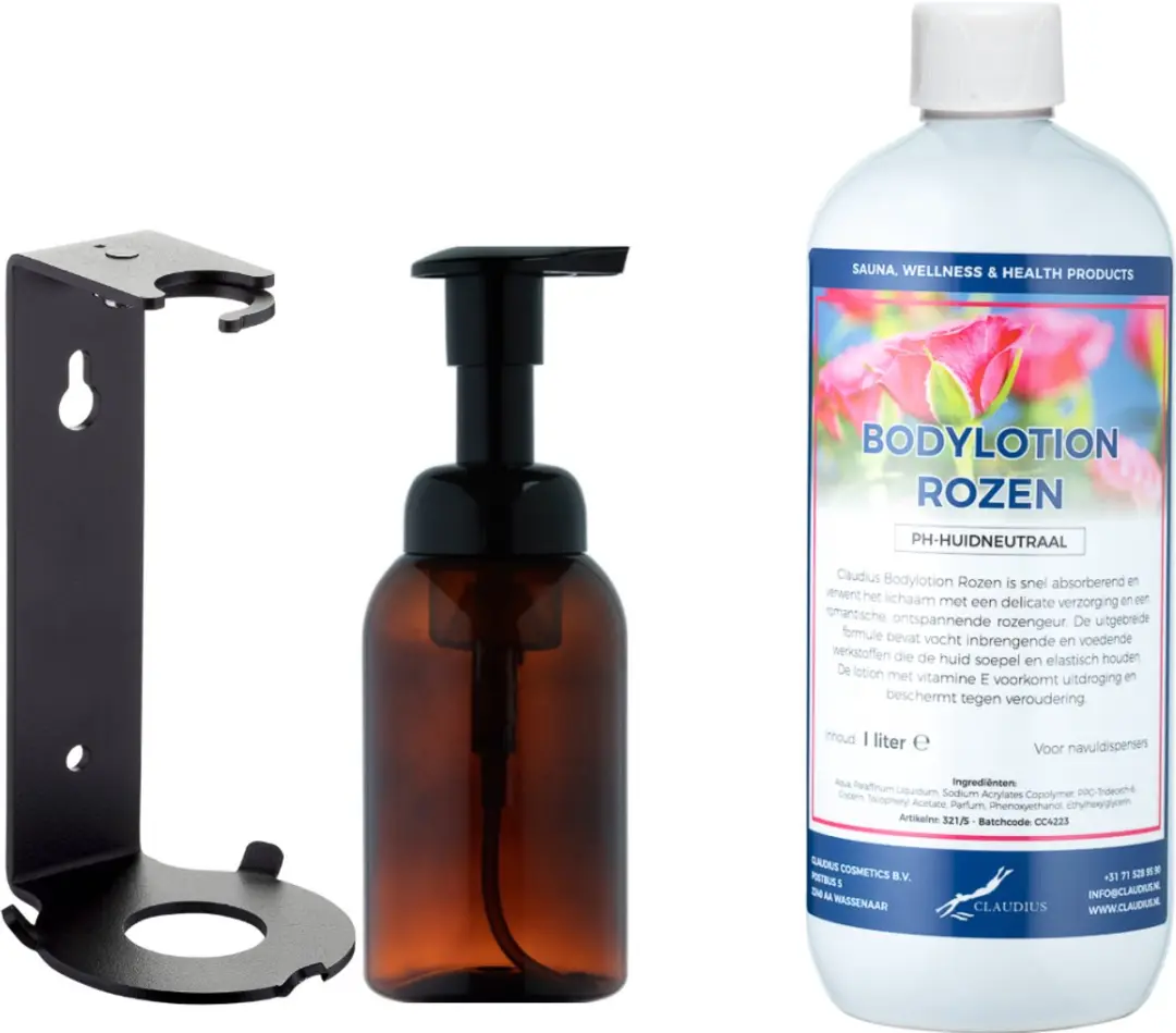 Splashbox Cosmetics Zeepdispenser 300ml + Bodylotion 1L Rozen