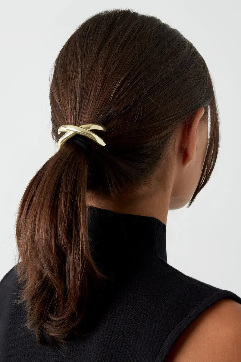 Haarsoires Cuff Haarelastiek 5cm - Zwart Zilver