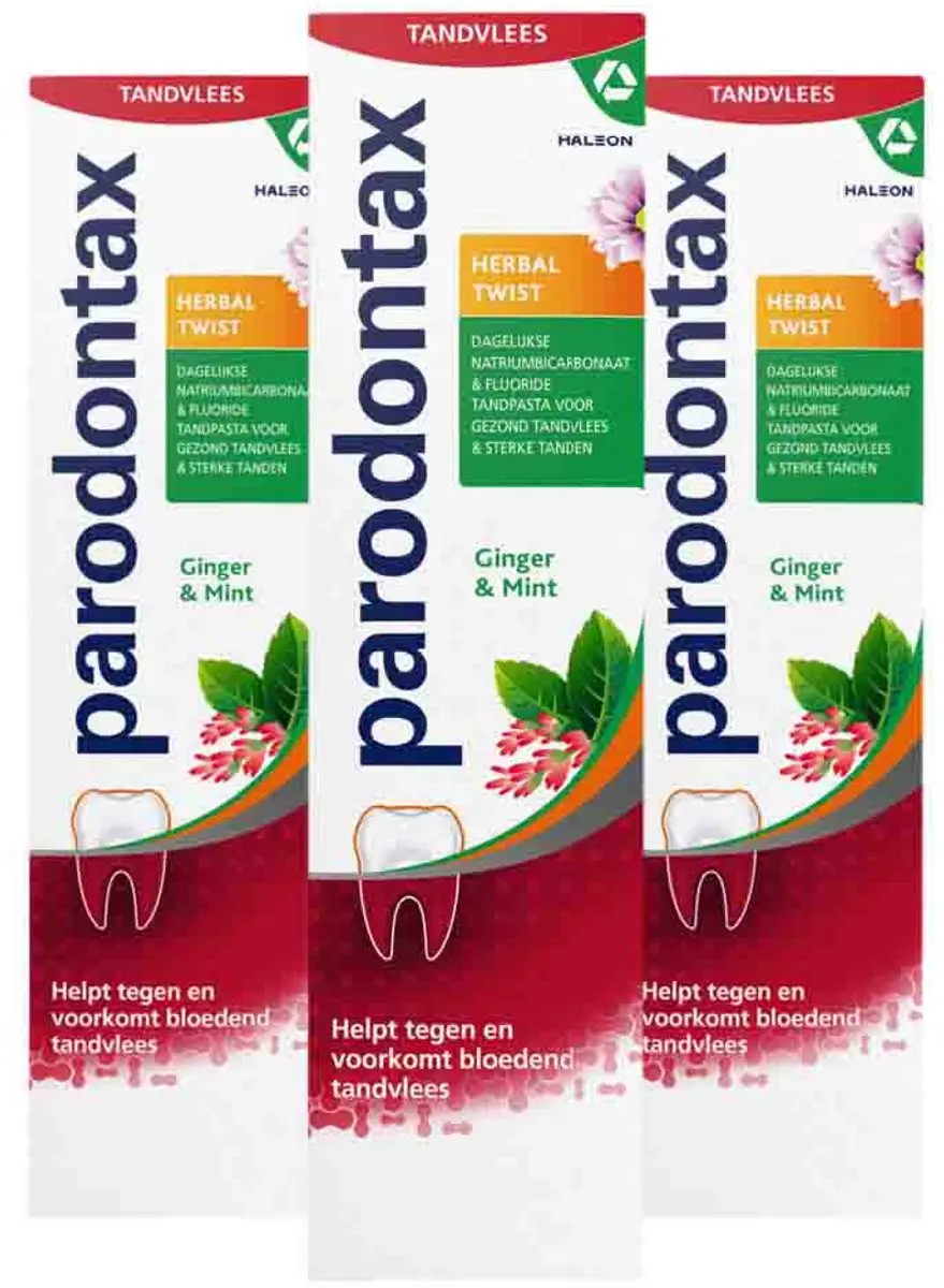 Parodontax Herbal Twist Tandpasta Ginger & Mint - 3x75ml