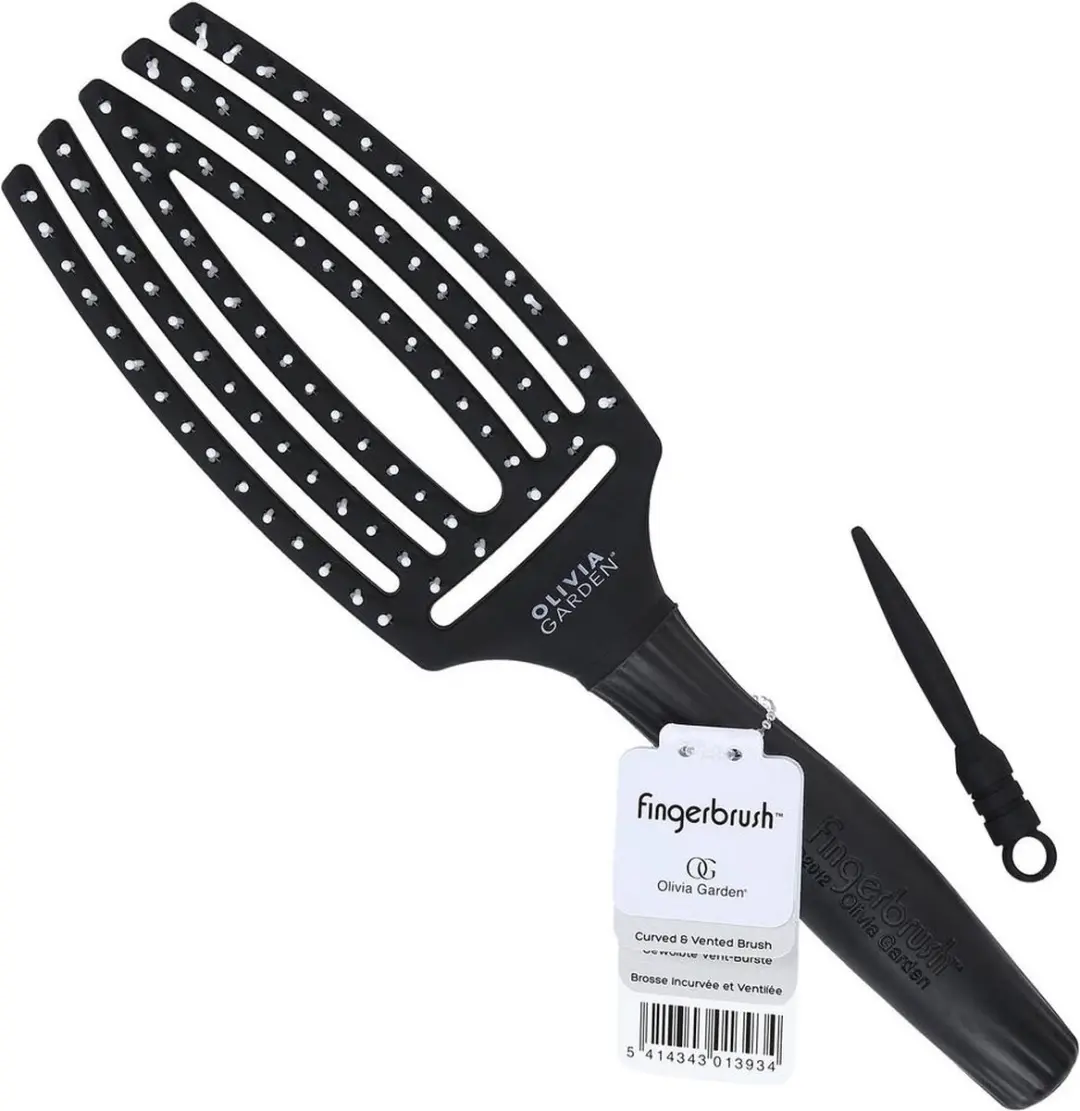 Olivia Garden Fingerbrush Ionic Borstel - Zwart