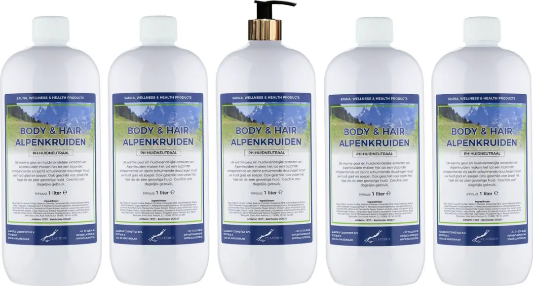 Splashbox Cosmetics Alpenkruiden 1L Body & Hair Set - 10 Stuks