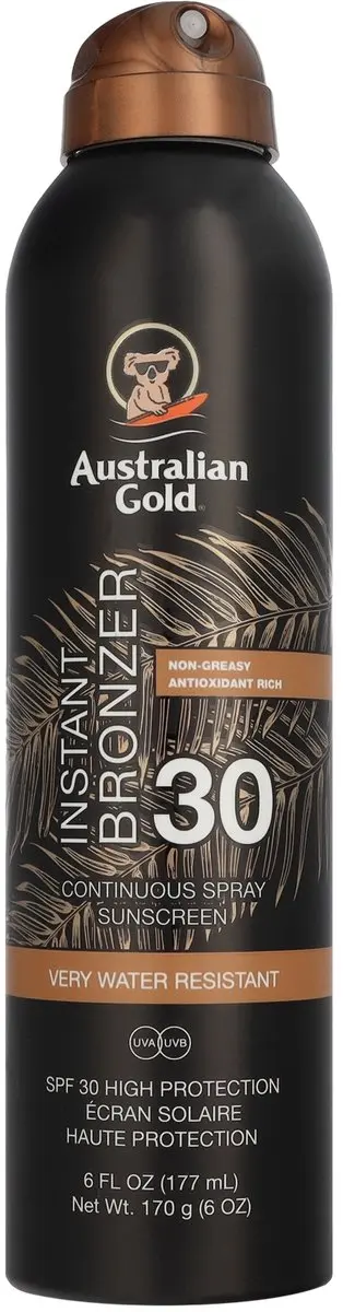 Australian Gold Zonnebrand Spray SPF30 Instant Bronzer 177ml