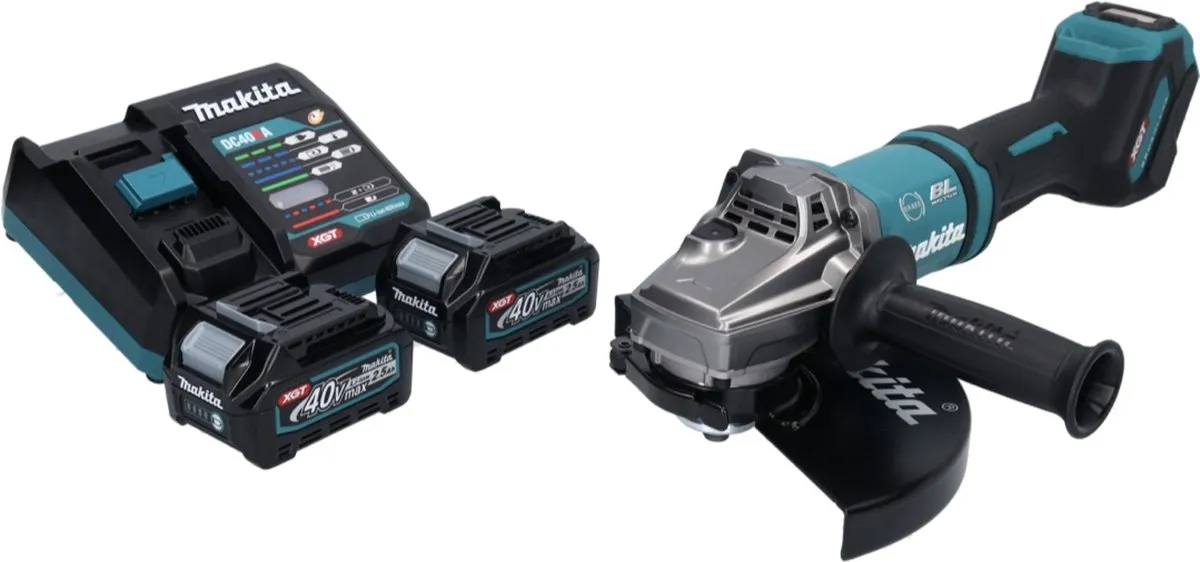 Makita GA038GD2 Accu Haakse Slijper 40V Max - 230mm - 2x 2,5Ah + Oplader