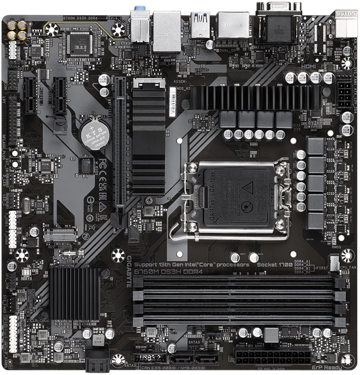 Gigabyte B760M DS3H DDR4 Moederbord - Micro ATX