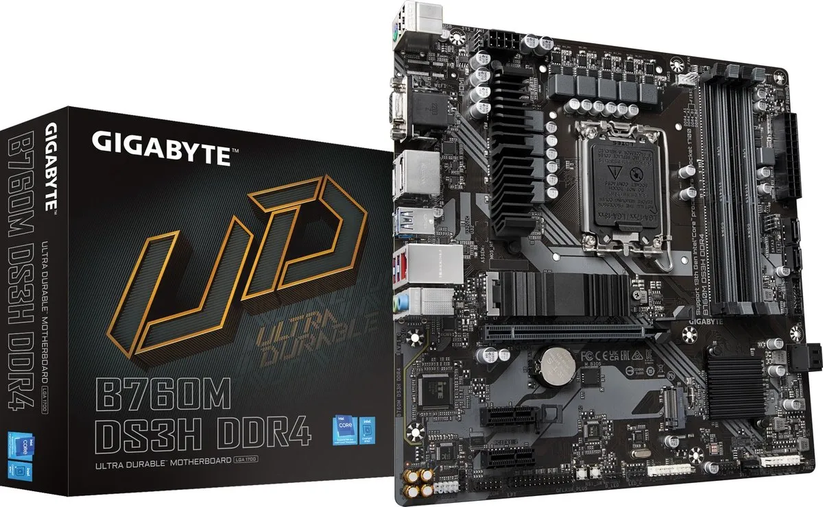 Gigabyte B760M DS3H DDR4 Moederbord - Micro ATX - afbeelding 6 van 6