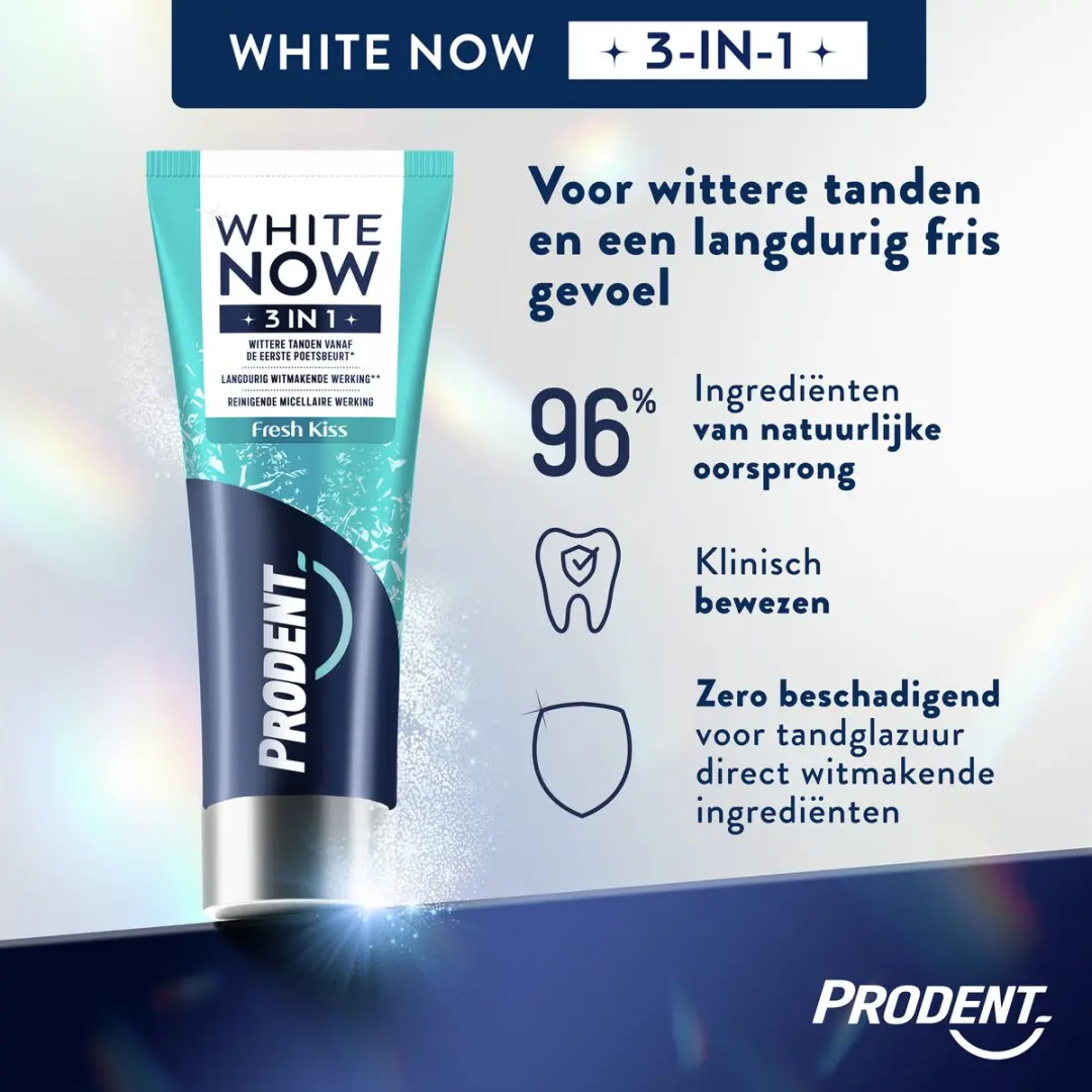 Prodent White Now Tandpasta 3-in-1 Fresh Kiss - 12x75ml