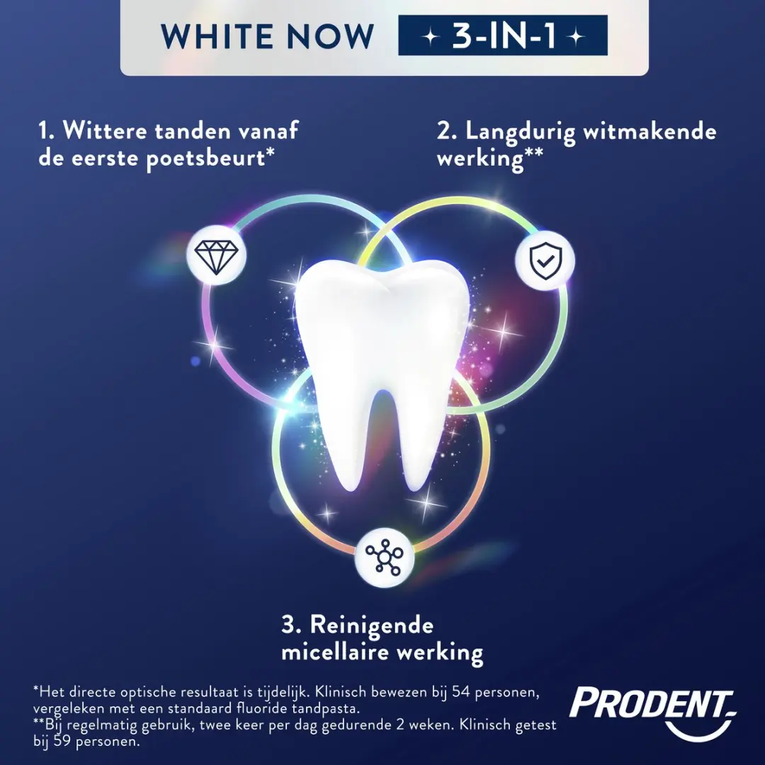 Prodent White Now Tandpasta 3-in-1 Fresh Kiss - 12x75ml
