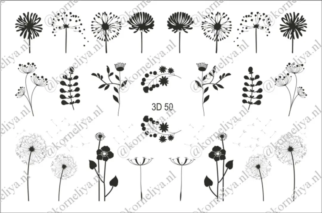 Korneliya 3D Waterdecal 050 Black