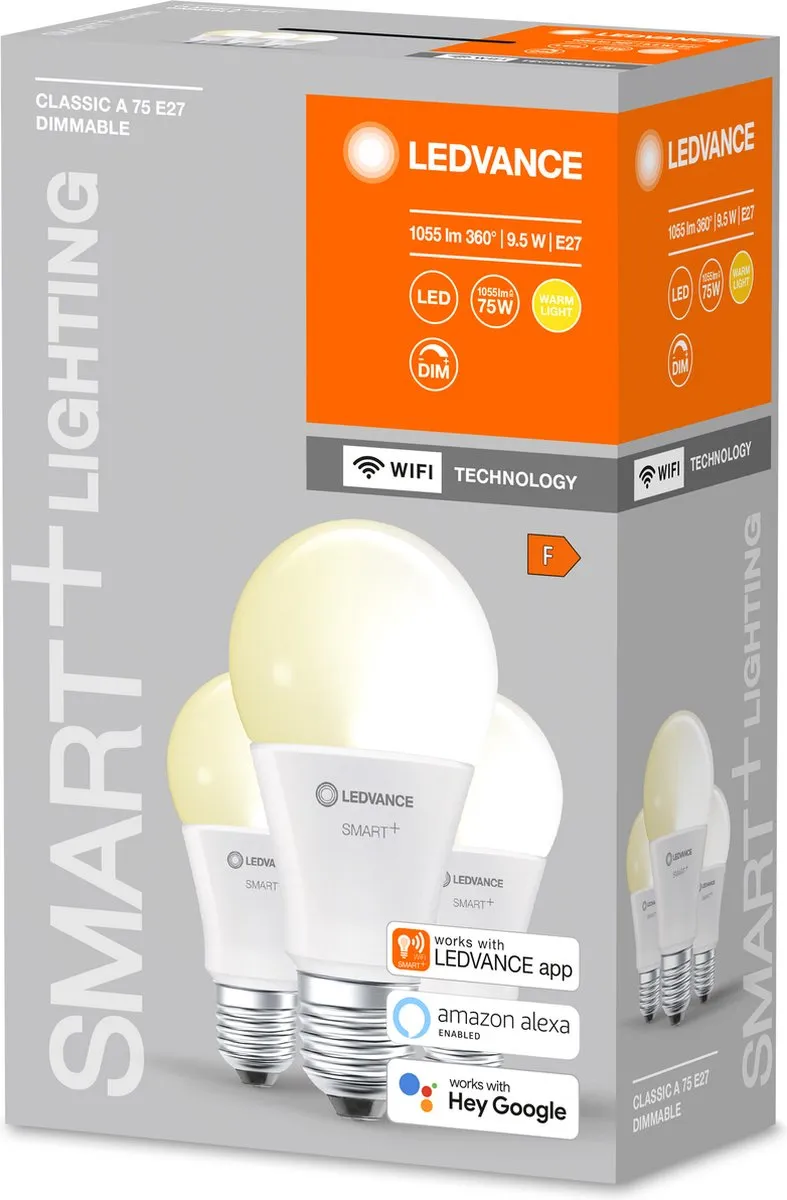 LEDVANCE SMART+ WiFi Classic Dimmable E27 9,5W Warm Wit - afbeelding 6 van 6